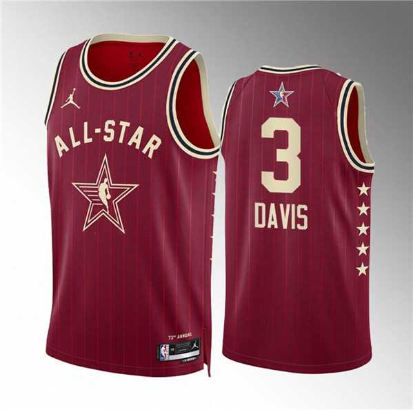 Mens 2024 All-Star #3 Anthony Davis Crimson Stitched Basketball Jersey